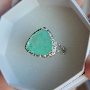 Mint Tourmaline Fused With Genuine Quarts Ring